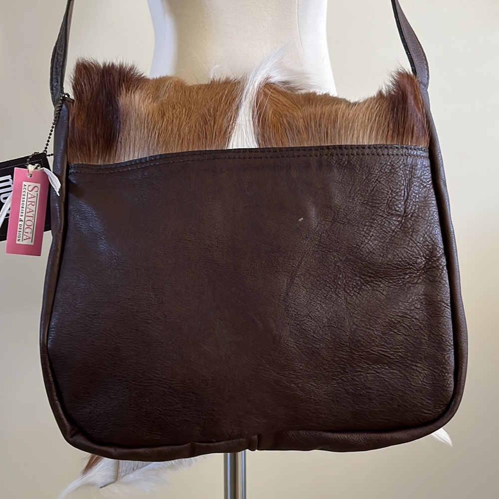 NWT moo moo designs Hairon Front Flap Crossbody /Shoulder Satchel - Picture 4 of 8